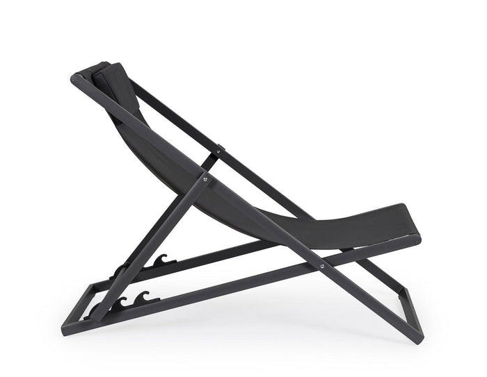 Set 4 Sedie Sdraio Reclinabile Pieghevole 60.5x101.5x73.5 cm in Alluminio Taylor Grigio Scuro