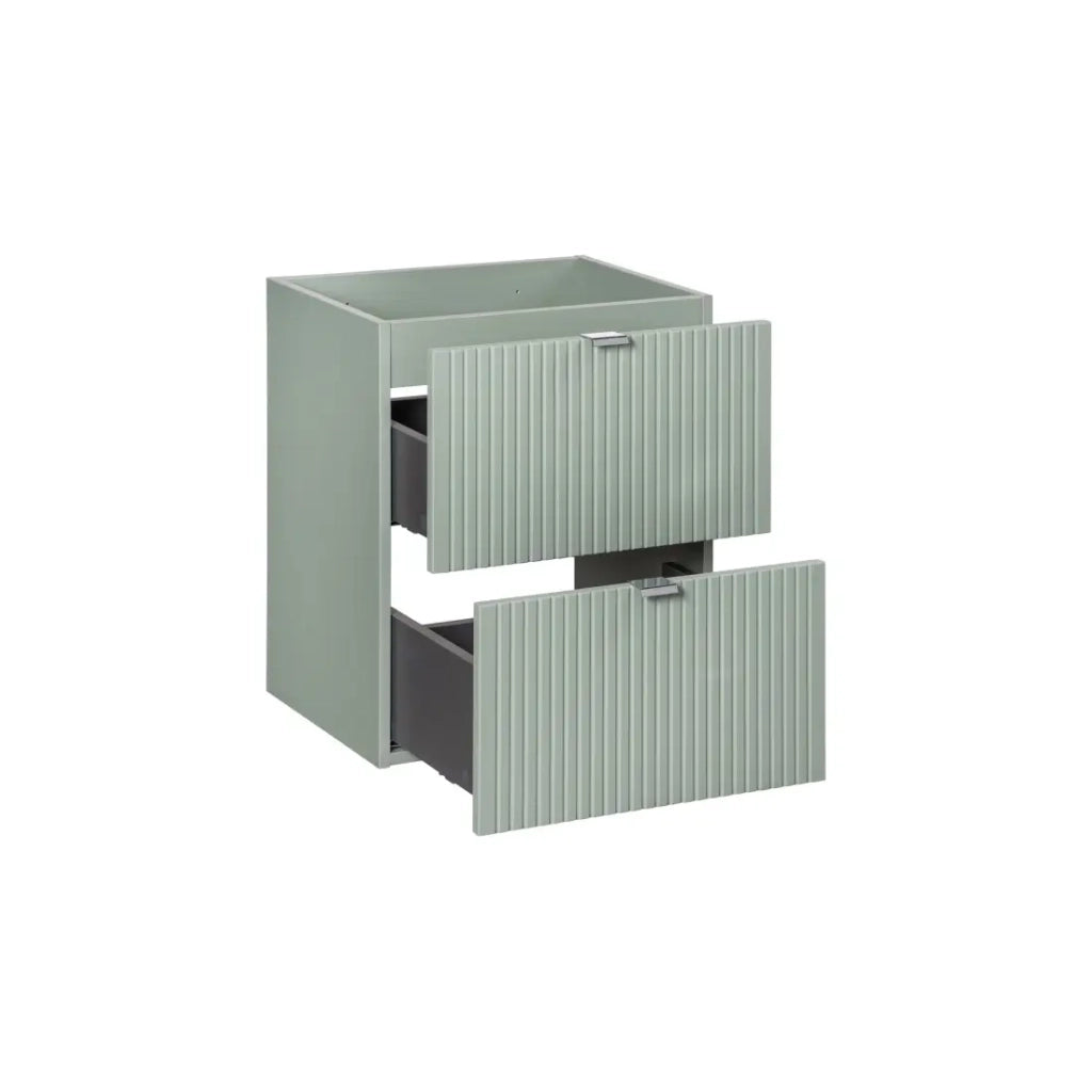 Mobile sottolavabo ELVINA – 50 cm – 2 cassetti – Colore verde salvia pastello – Da appendere