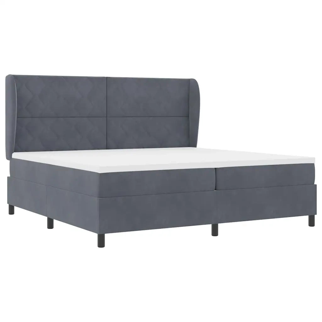 Letto a molle con materasso Grigio scuro 200 x 200 cm Velluto 3341001