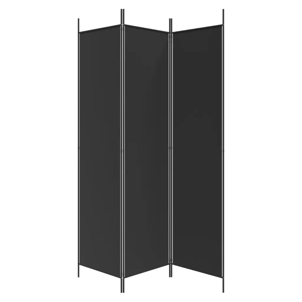Divisorio a 3 Pannelli Nero 150x200 cm in Tessuto 350181