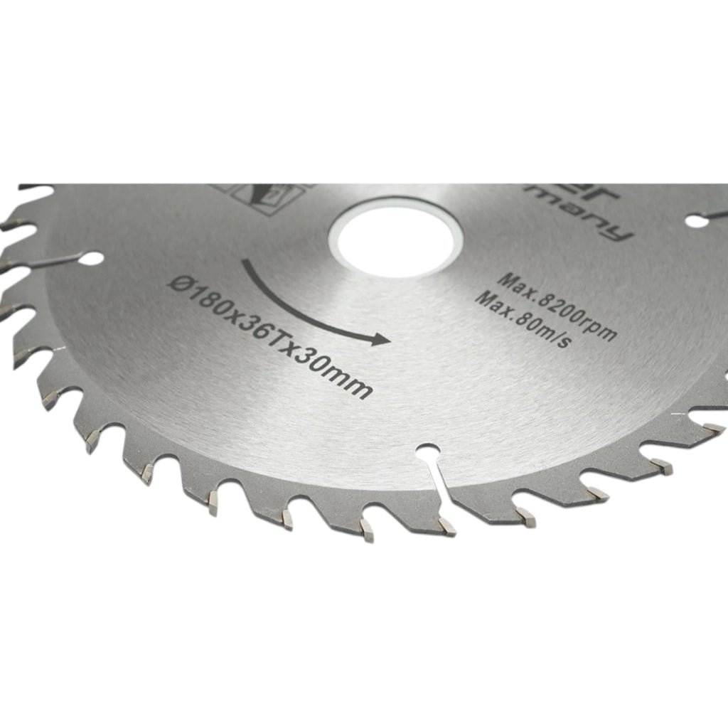 Disco circolare in widia per legno 180 × 30 mm, 36 denti, velocità massima 8.200 rpm Breckner Germany