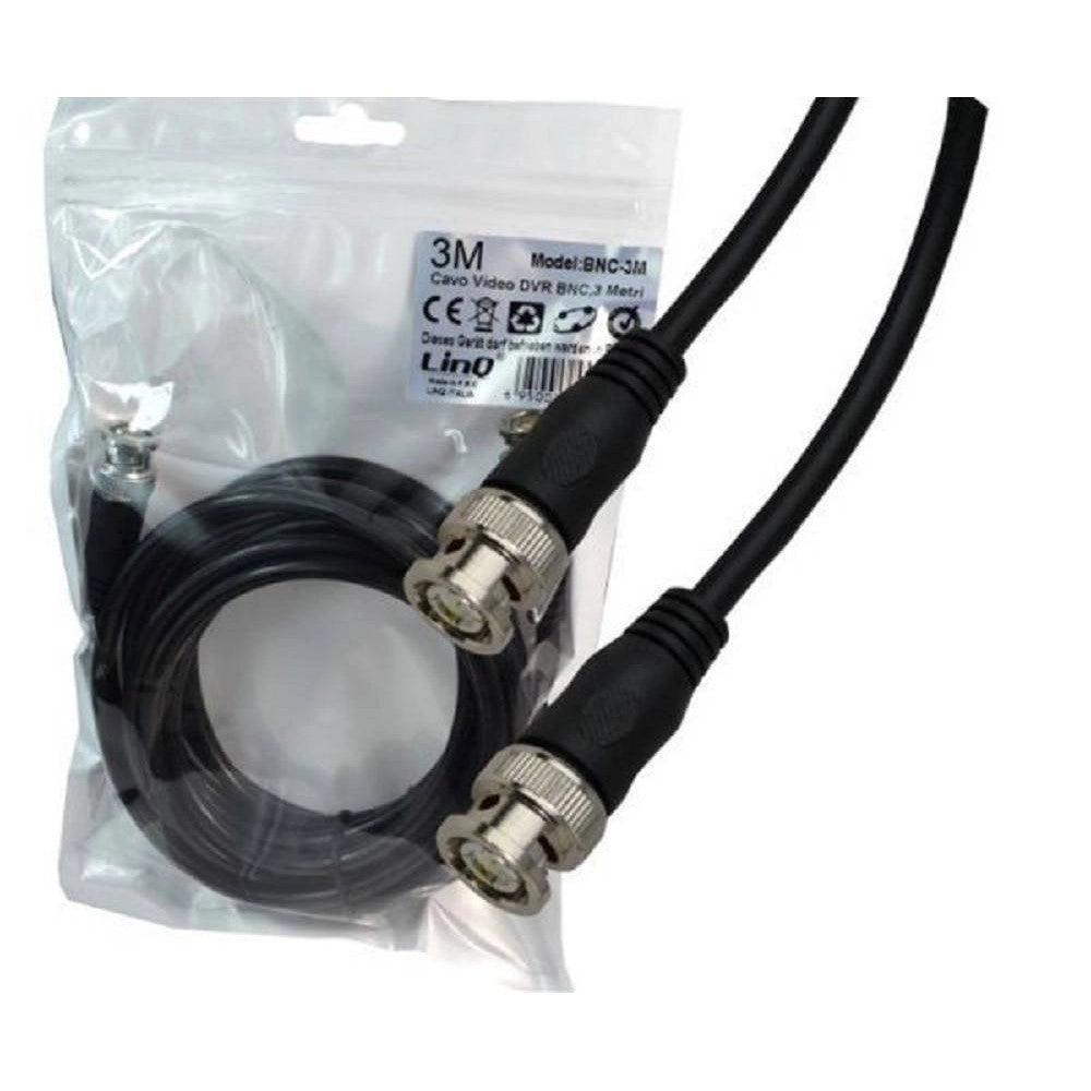 Trade Shop - Cavo Video Dvr Bnc Per Telecamera Plug And Play Lunghezza 3 Metri Bnc-3m -