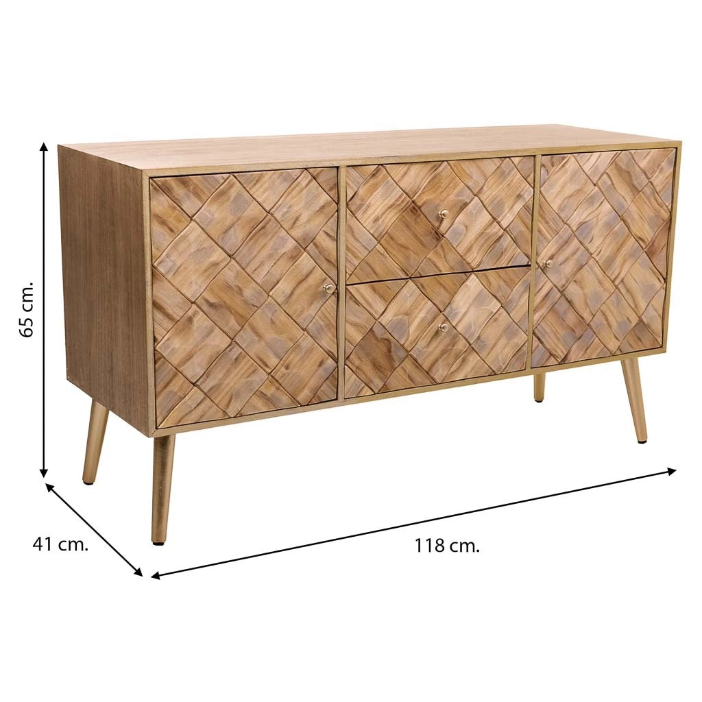 Mobile base in legno marrone 118x41x65h