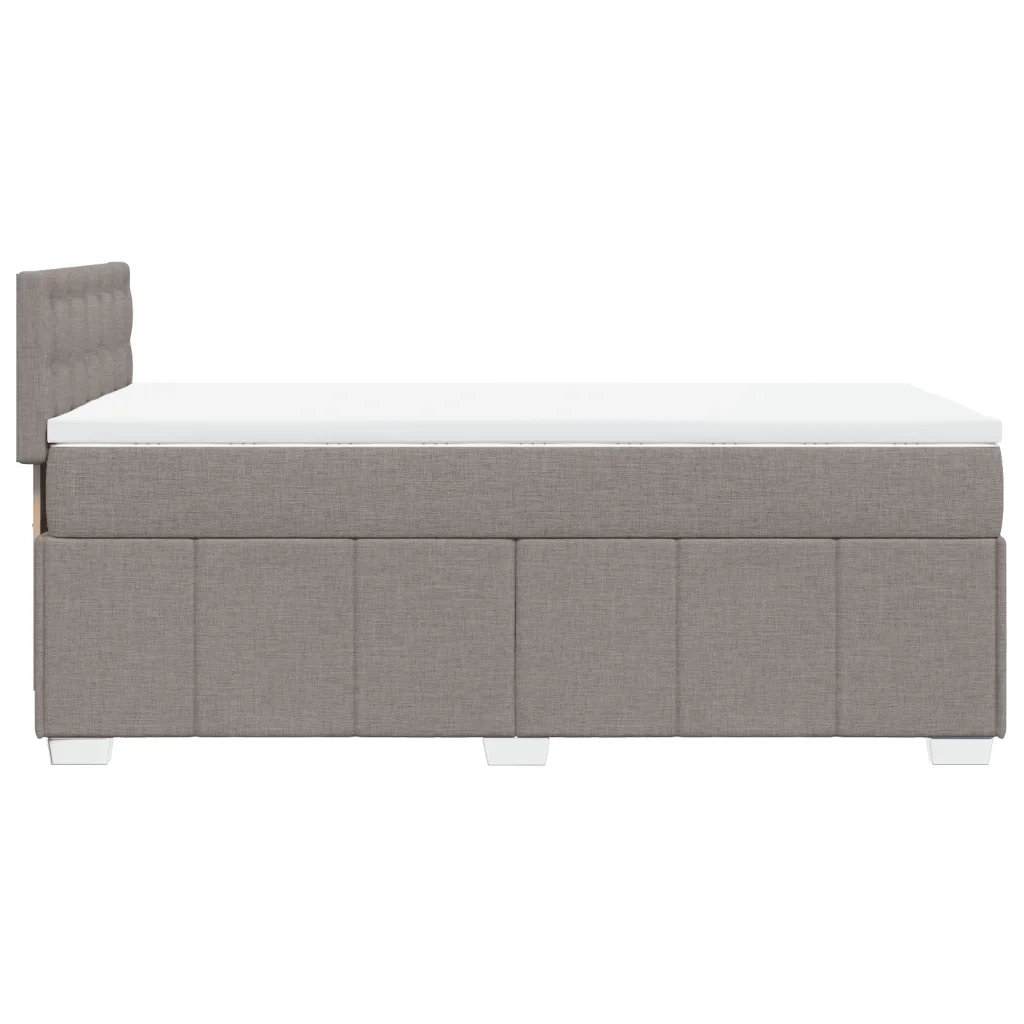 Letto singolo | Letto per adulti | Giroletto a Molle con Materasso Tortora 90x200 cm inTessuto