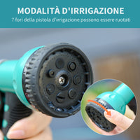 Rullo Avvolgitubo a Parete Tubo da 15m e Pistola Multifunzione Grigio