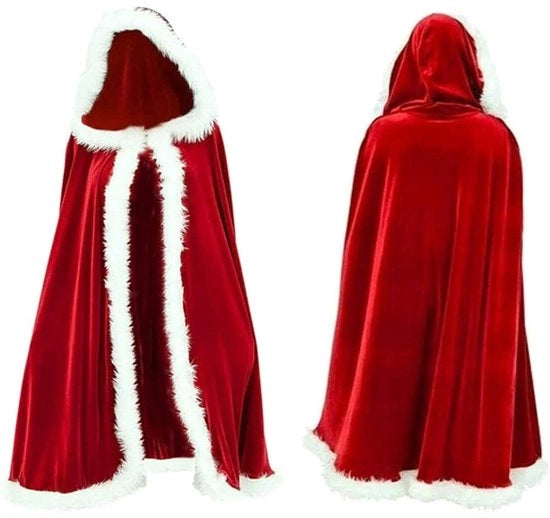 Costume di Natale per donne - Cappotto - Costume di fantasia - Lunghezza extra 150 cm con pelo di velluto falso