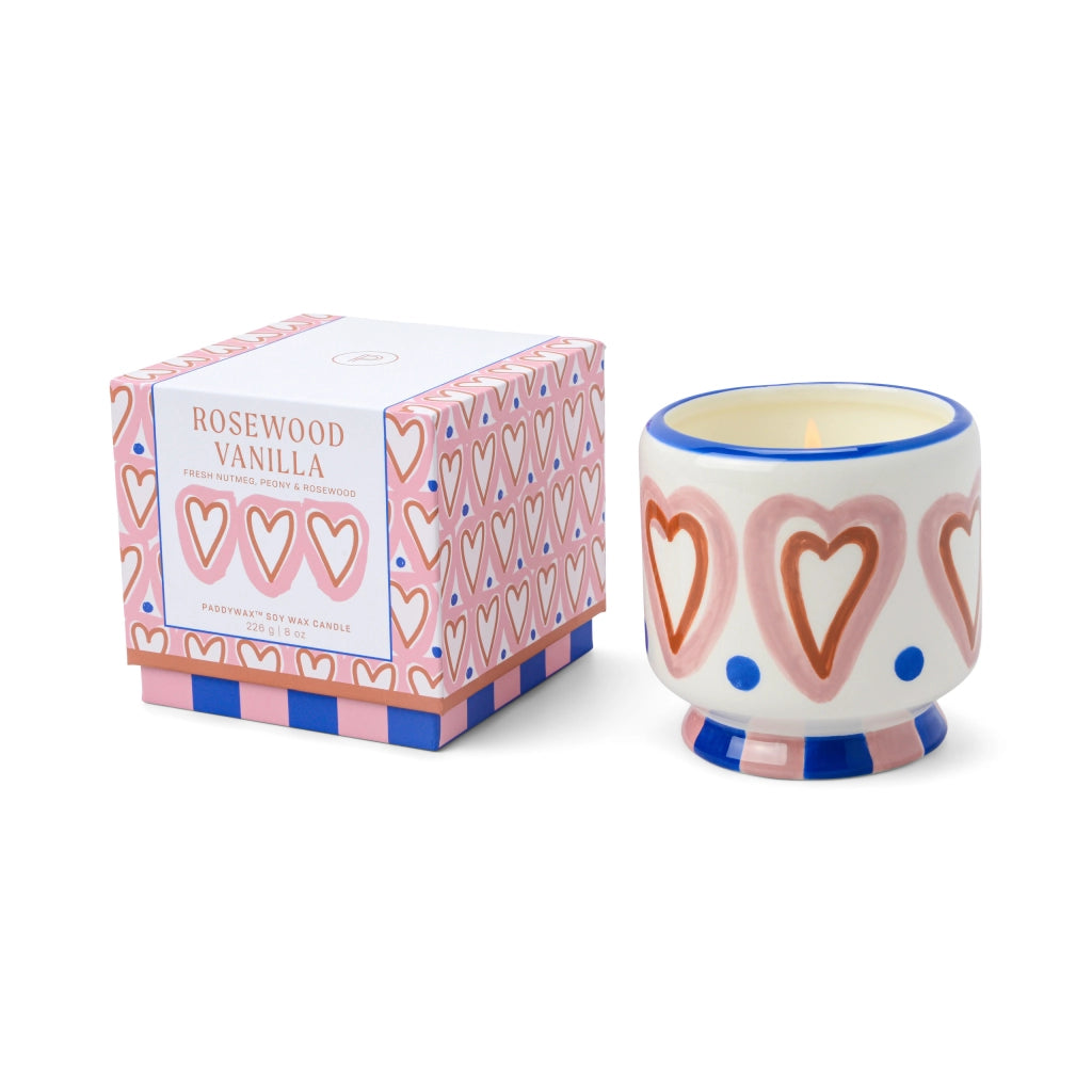 Candela Adopo in ceramica da 226 g (8 oz) - Profumo Rosewood Vanilla  Confezionata in scatola