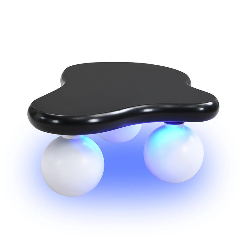 TAVOLINO DA CAFFÈ a forma di nuvola 95x62,5x32 cm MDF Nero/Bianco con LED