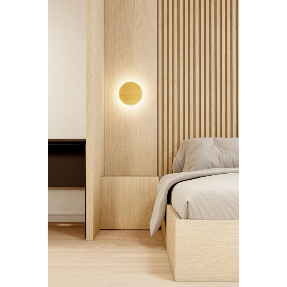 Mac Wall Legno - Applique a led da muro 15W CCT Switch 2700K/3200K/4000K in alluminio, Luce murale a 360 Gradi - Beneito & Faure