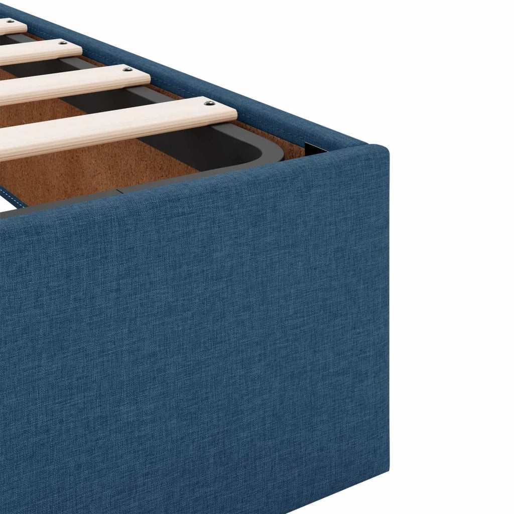 Letto ottomano con materasso Blu 120 x 200 cm Tessuto 3456322