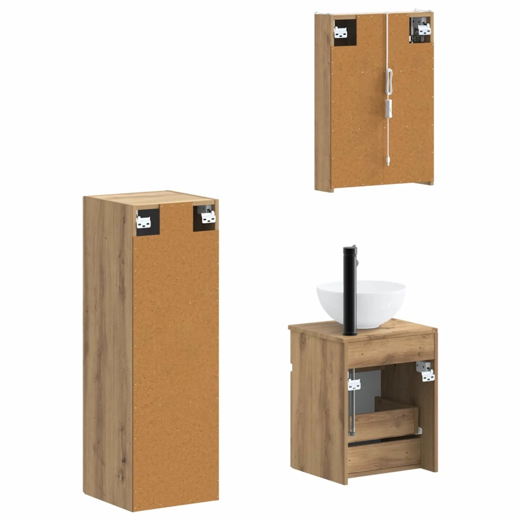 Set di mobili per il bagno 4 pcs Rovere Artigianale 3407478