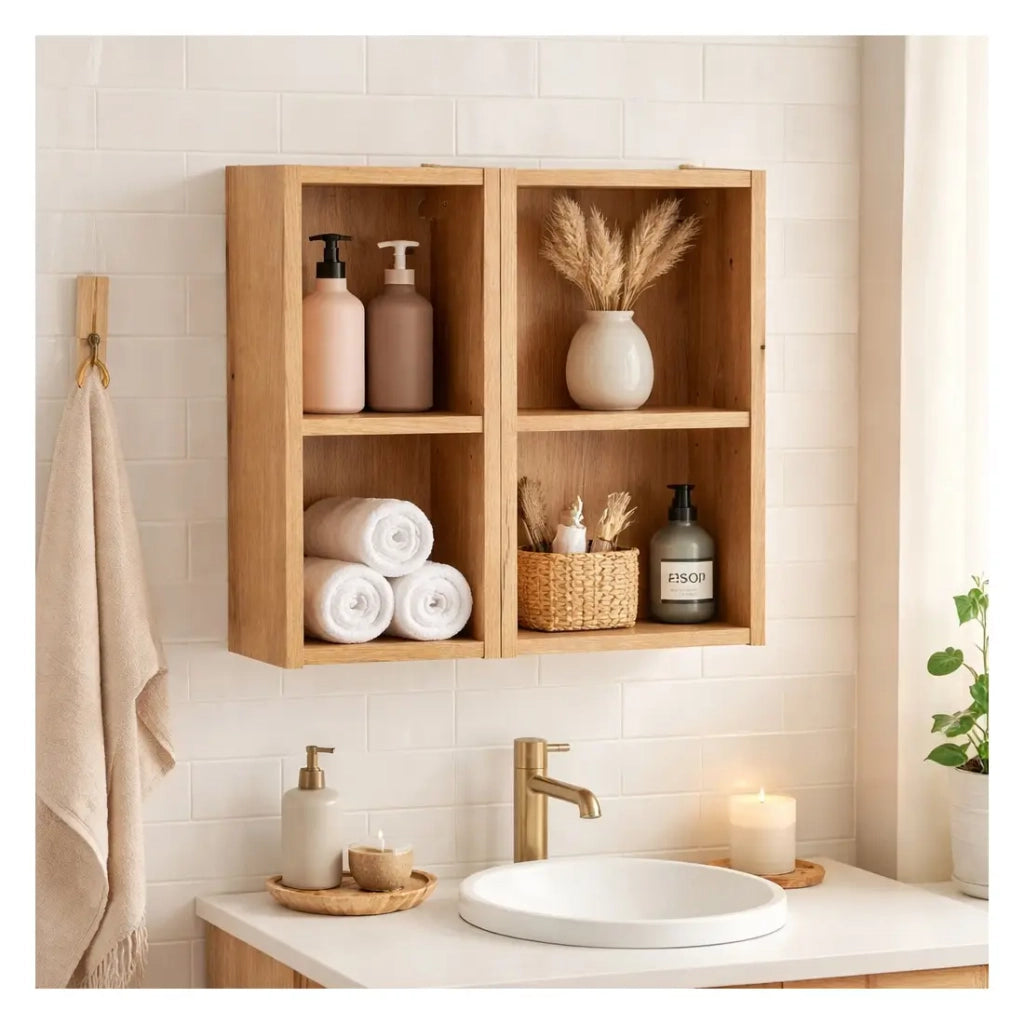 Mobile da arredo VANO 50 cm – mobile sospeso in rovere chiaro con nicchie aperte