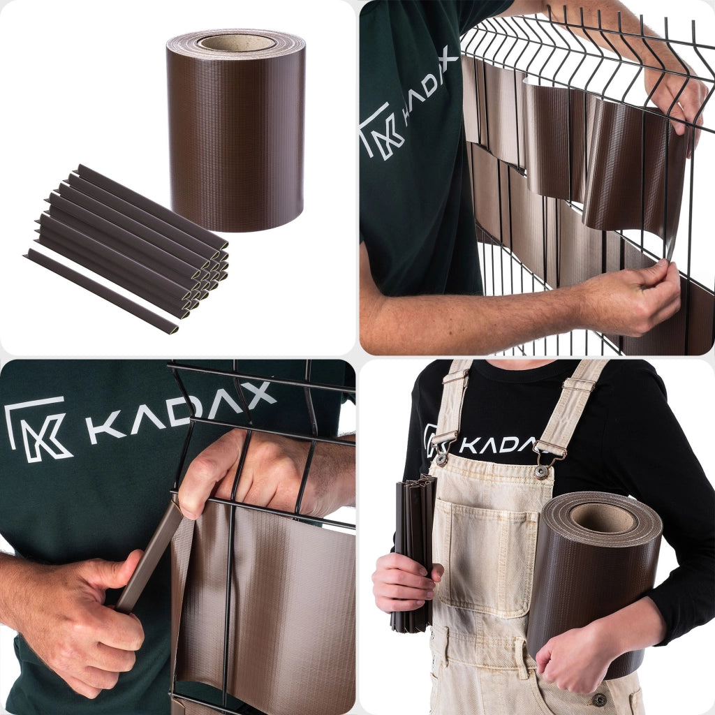 Nastro di protezione KADAX per pannelli di recinzione, recinzione, protezione UV, 20 clip, 19x35 m