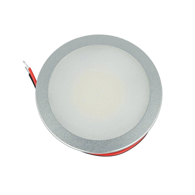 Mini Faretto Led Da Incasso Rotondo 5W AC/DC 12V DC 24V Bianco Caldo Foro 60mm Colore Alluminio Satinato