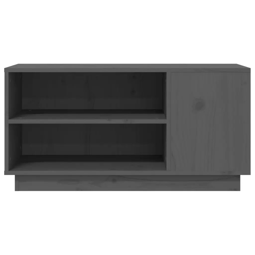 Mobile Porta TV Grigio 80x35x40,5 cm in Legno Massello di Pino cod mxl 26335