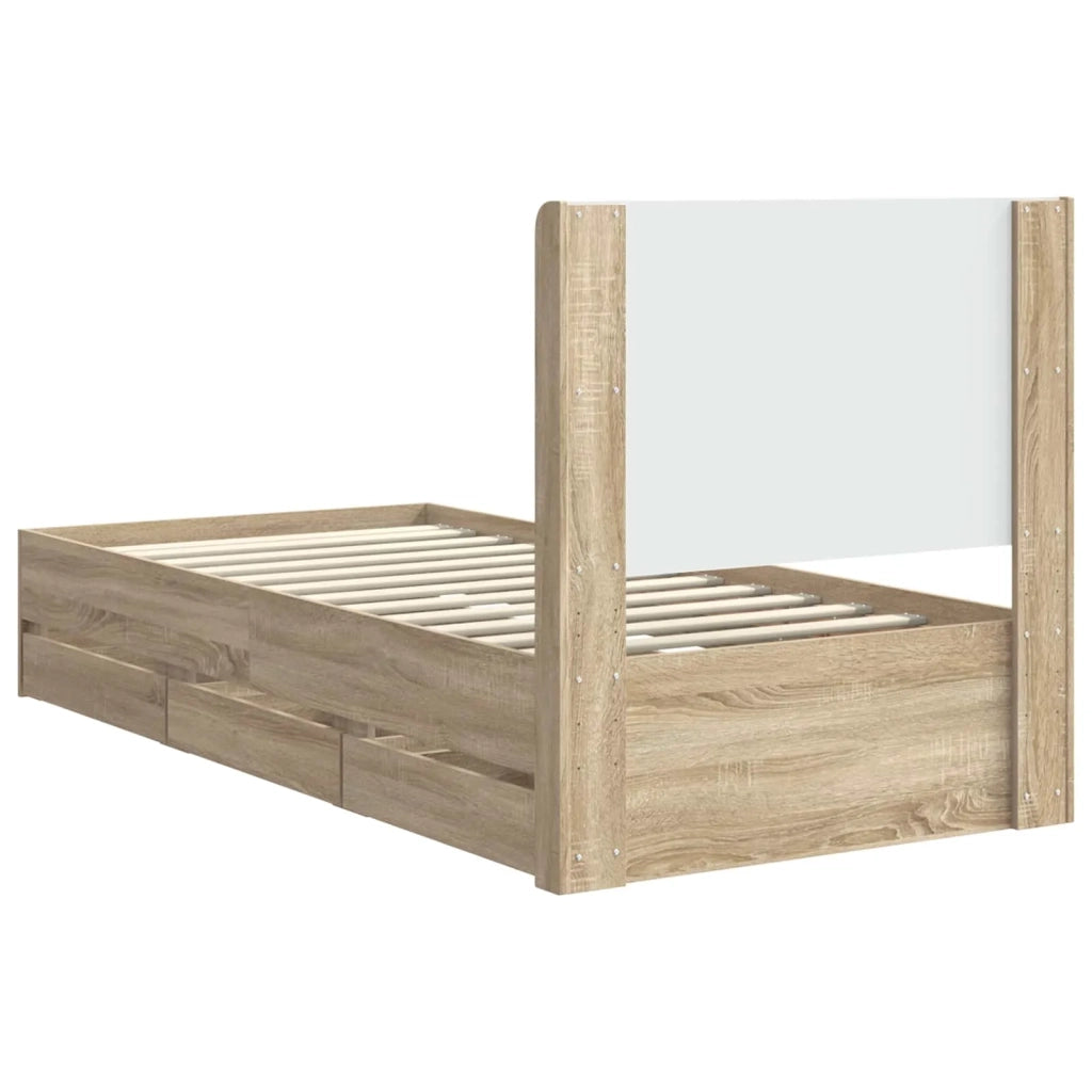 Struttura del letto con stoccaggio e testata Rovere Sonoma 3413973