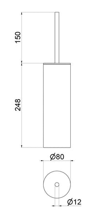 Porta Scopino da Appoggio in Acciaio Inox Satinato Nilo