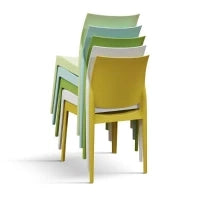 PAZZO DESIGN Sedia Alberto Giallo Senape set da 4 sedie in Polipropilene
