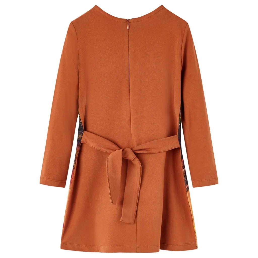 Abito da Bambina a Maniche Lunghe Cognac 104 CFW8461411