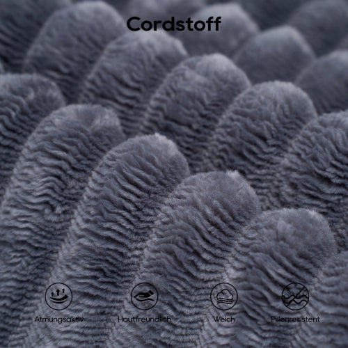 Divano 2 Posti in Tessuto a Coste ¨C MINIMAL ¨C Compatto, Memory Foam, Montaggio non Necessario
