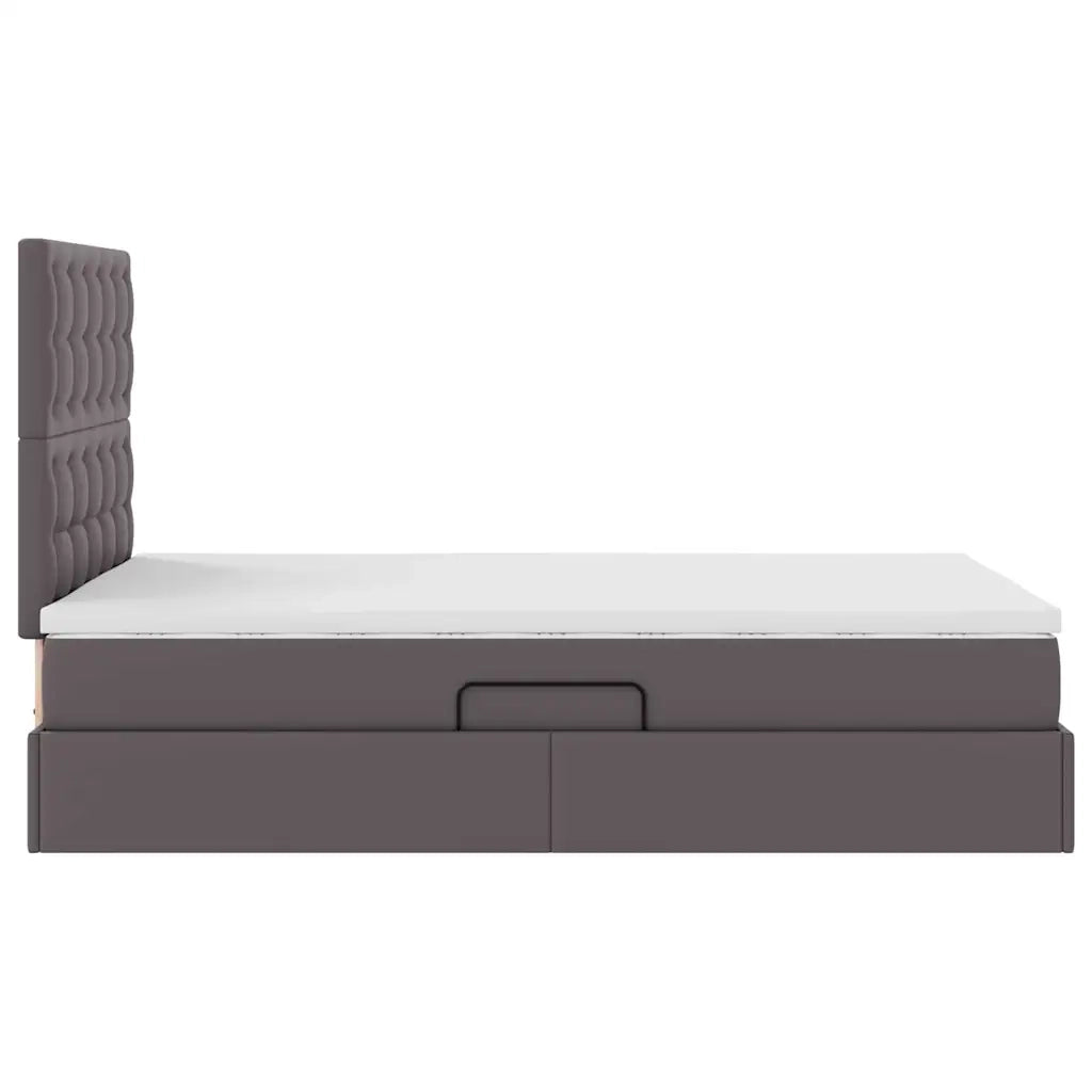 Letto con Contenitore Grigio 120 x 200 cm Pelle Sintetica 3371663