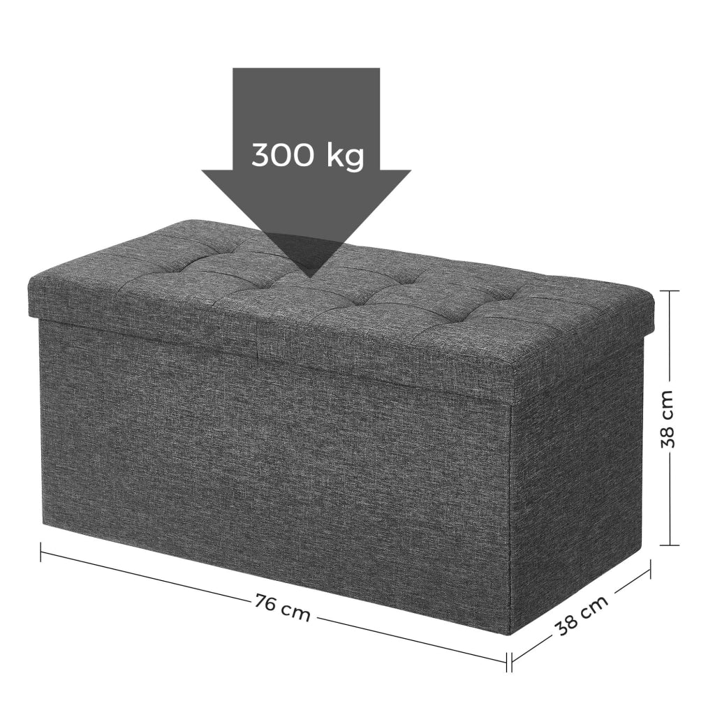 Pouf contenitore Valora PUFA in MDF grigio scuro, salvaspazio e confortevole