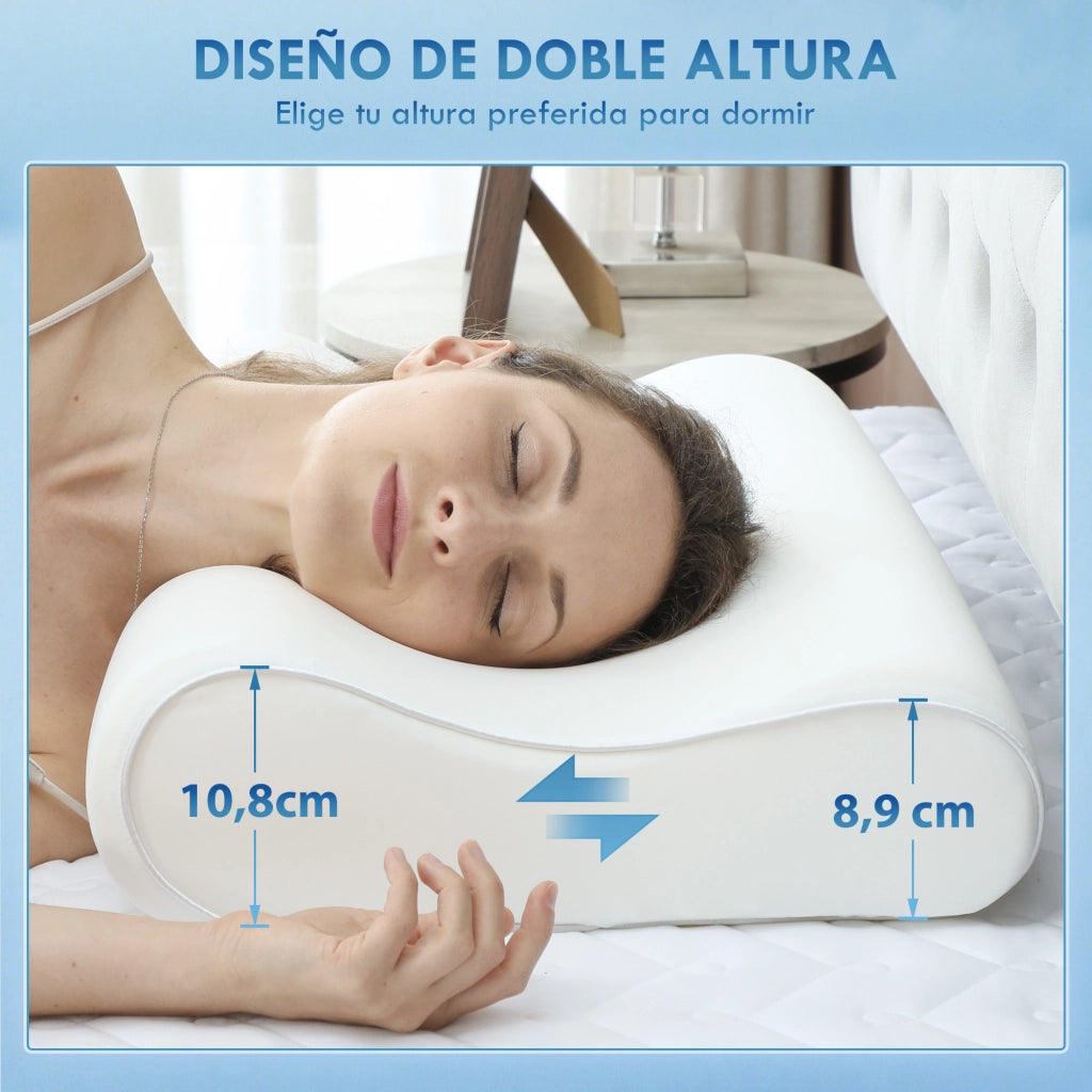 Cuscino Cervicale Ergonomico in Memory Foam ¨C zephmum ¨C Bianco