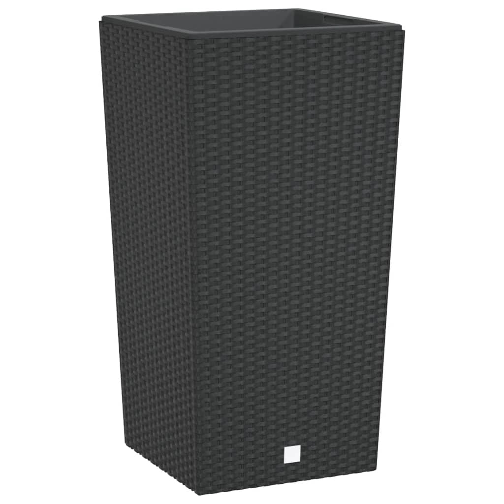 Fioriera rialzata vassoio piante fiori terrazzo giardino e interno rimovibile 21/49 L rattan PP antracite 02_0038605