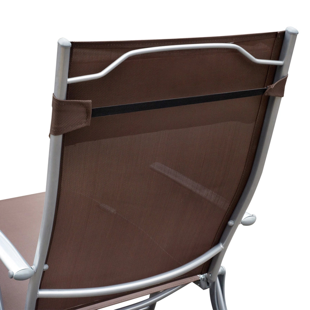 Sdraio Pieghevole da Giardino con Cuscino e Schienale Regolabile ¨C Zephmum ¨C Marrone 137x63.5x100.5cm