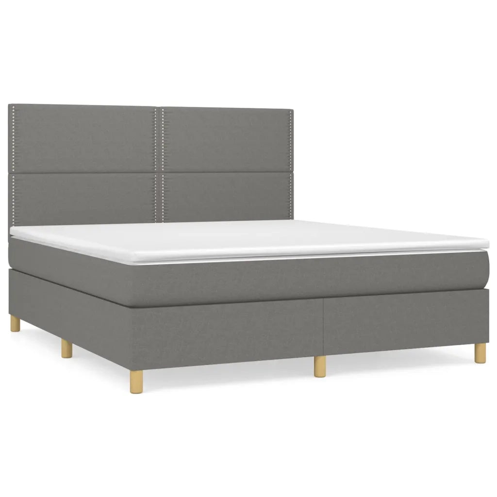 Giroletto a Molle con Materasso Grigio Scuro 180x200 cm Tessuto 3142274