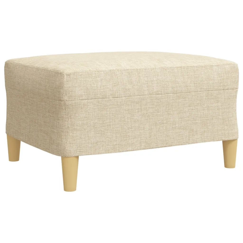 vidaXL Set di Divani 3 pz con Poggiapiedi Crema in Tessuto