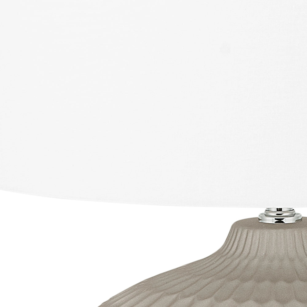 Lampada da Comodino dorato Base Rotonda Paralume Bianco abat jour