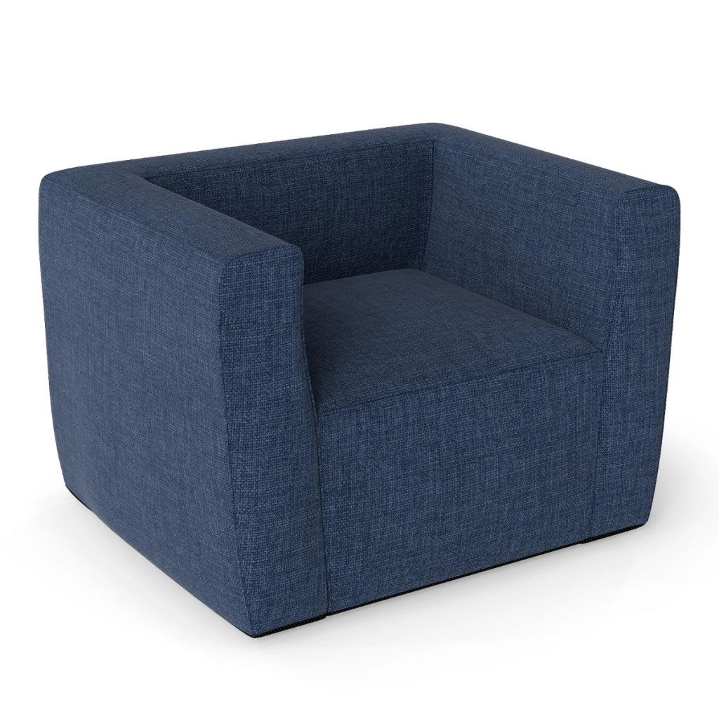 Poltrona gonfiabile portatile con copertura staccabile e braccioli larghi, Divano gonfiabile per soggiorno Blu-Divani da terra