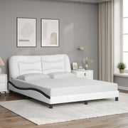 Giroletto senza Materasso Hvar Nero e Bianco 160x200 cm in Similpelle