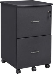 Cassetta da ufficio mobile con serratura 2 cassetti sistema di bloccaggio con rotelle guide di sospensione regolabili 72 cm granito nero 12_0000354
