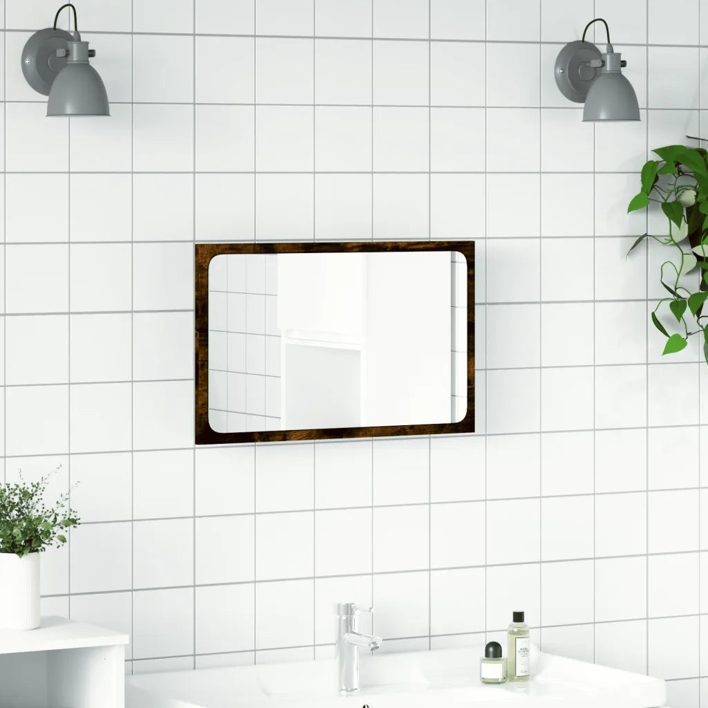 Specchio da Bagno LED Rovere Sonoma 60x8,5x38 cm in Truciolato 834927