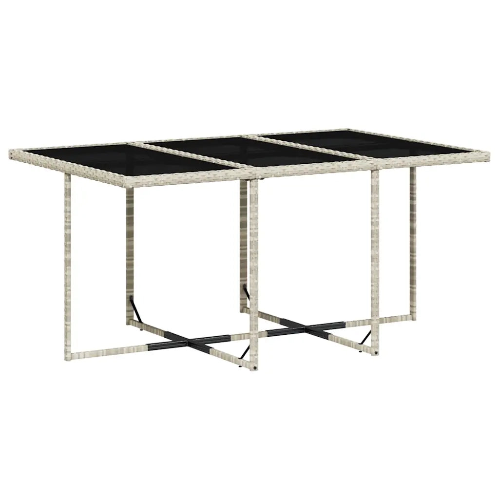 Set da Pranzo da Giardino 7 pz Cuscini Polyrattan Grigio Chiaro 3210911