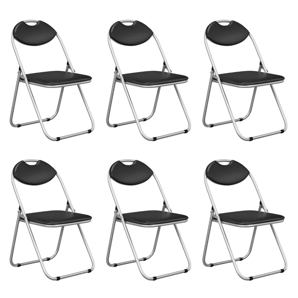 Set di 6 sedie pieghevoli 47 x 46 x 79 cm comfort imbottito e facile da trasportare metallo nero 20_0017536