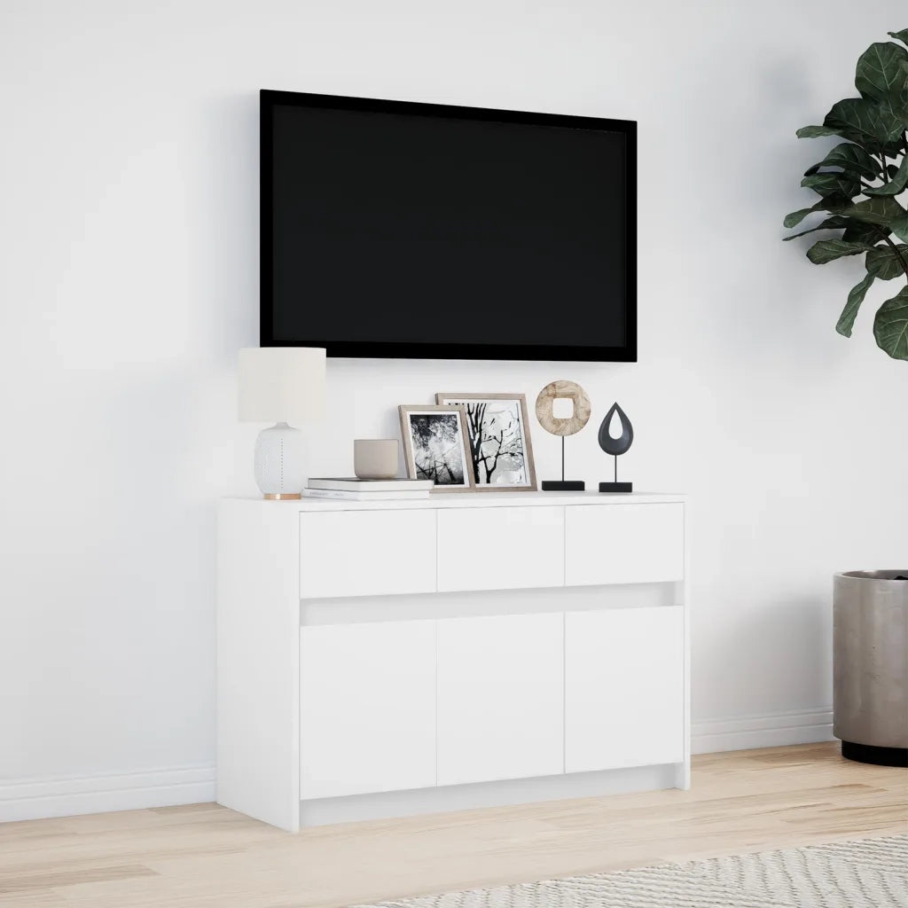 Mobile Porta TV con LED Bianco 91x34x61 cm in Truciolato 852180