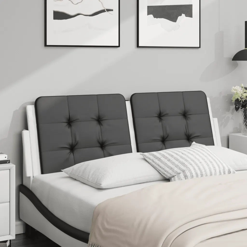 Cuscino Testiera Zadar Nero e Bianco 140 cm in Similpelle CFW8910464