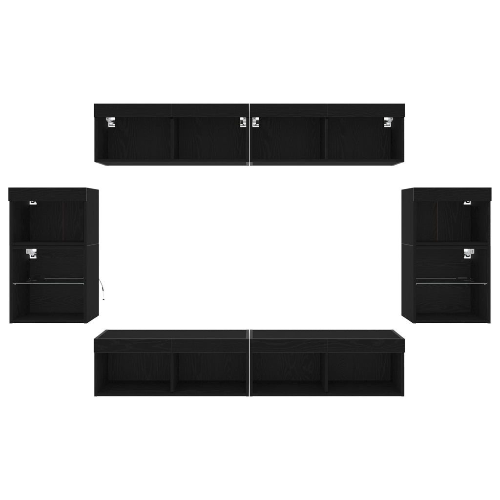 Scaffale Flottante 2 pcs Rovere Nero 40x28,5x40 cm Legno Ingegnerizzato