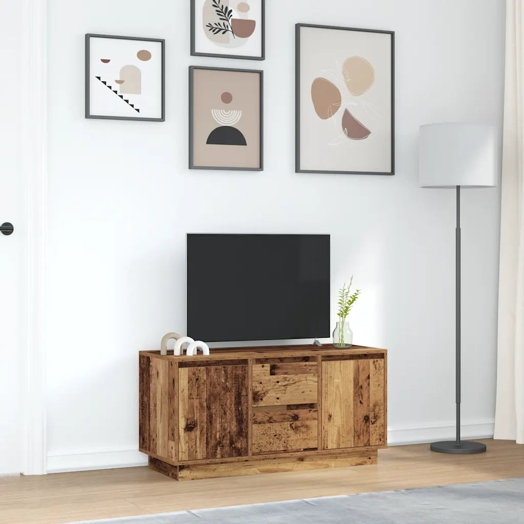 Mobile Porta TV con Luci LED Legno Antico 100x41x50 cm 861416