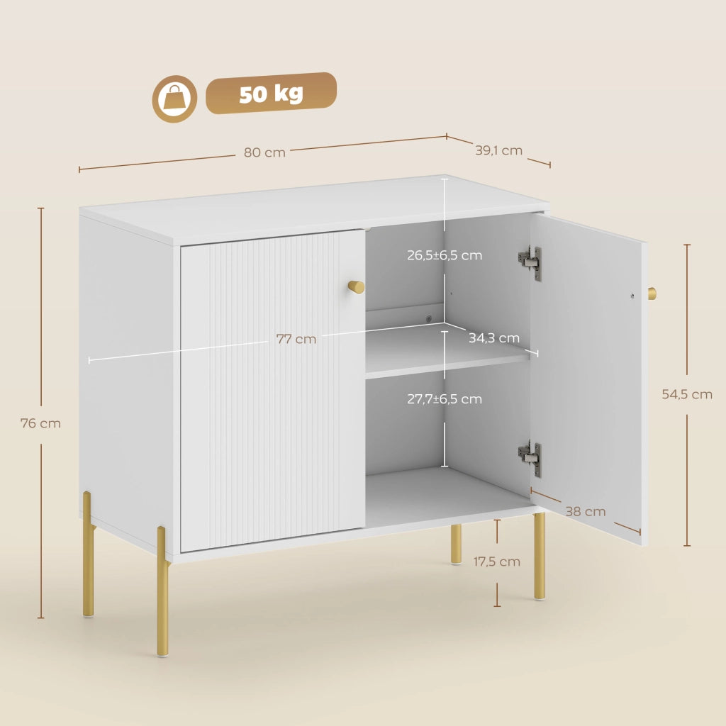 Buffet ¨C zephmum ¨C bianco, acciaio, 80x39x76