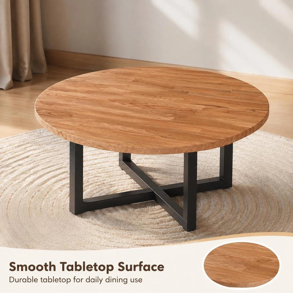 Round Tabletop, Light Brown, 50x1.5 Cm, Treated Oak Wood