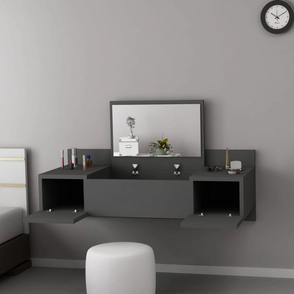 Mobile da Trucco Selci, Toeletta Specchio Incluso, 100x39x33h cm Nero