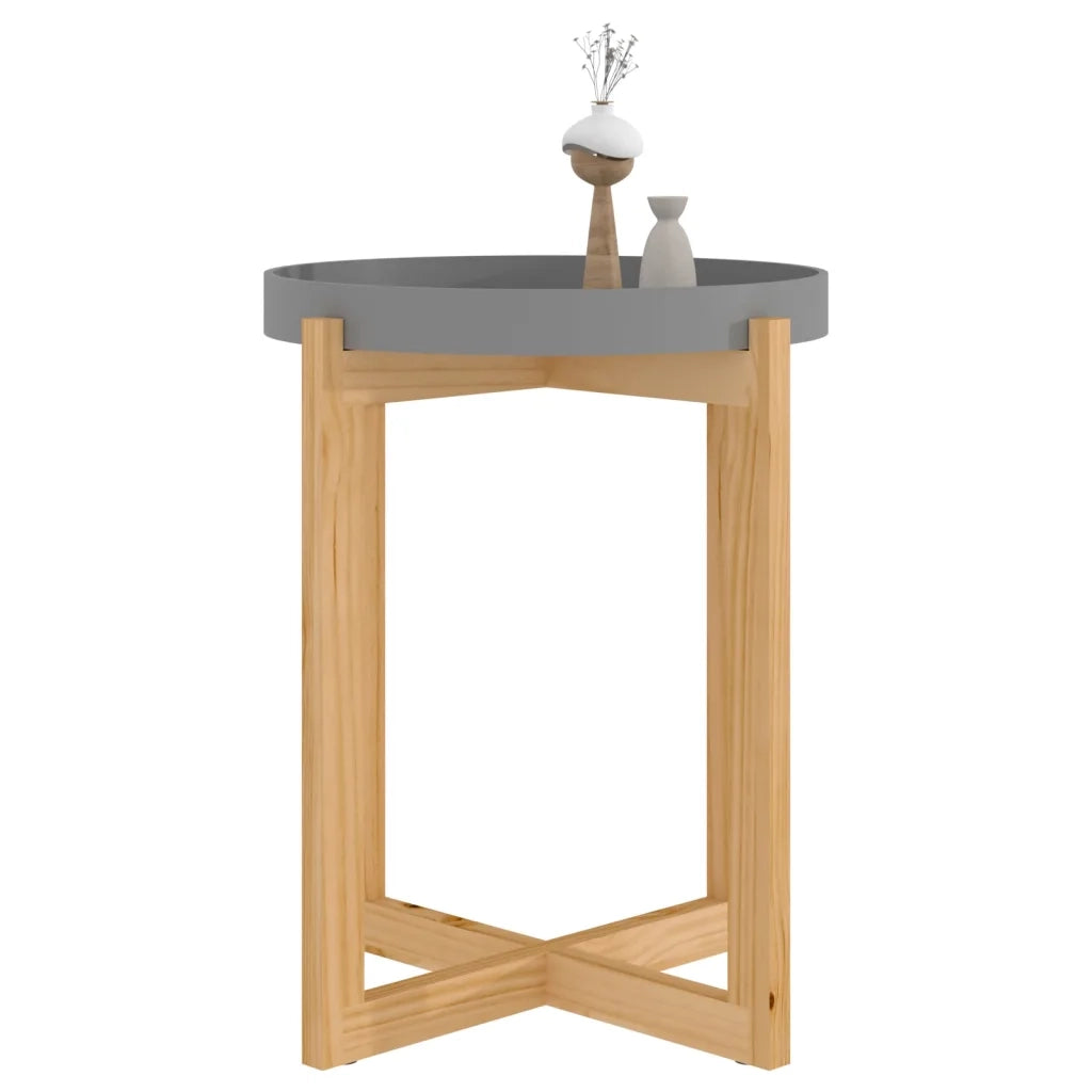 Tavolino Grigio 41x41x48,5cm Legno Multistrato e Massello Pino 345596