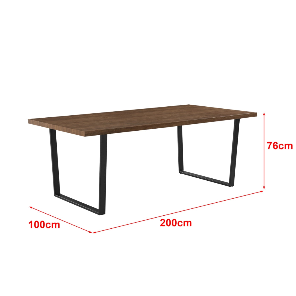 Tavolo da Pranzo (LuxLaxA) 200x100x76 cm Tavolo da Cucina per 8 Persone - Gambe di Design in Acciaio Nero e Piano Tavolo
