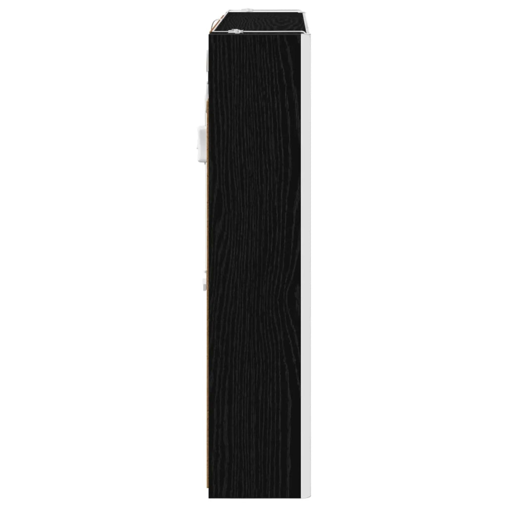 Mobiletto per specchio da bagno Rovere Nero 83,5 x 15,5 x 70 cm