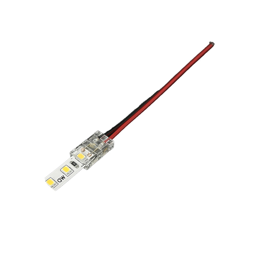 10 Pezzi Connettore Trasparente Invisibile 8mm 2 PIN per Chiudere 2 Strisce LED COB