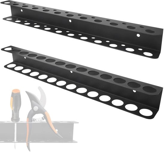 Due Supporti per Attrezzi a Parete da 40 cm - Supporto per Chiave a Clessidra per Garage e Officina